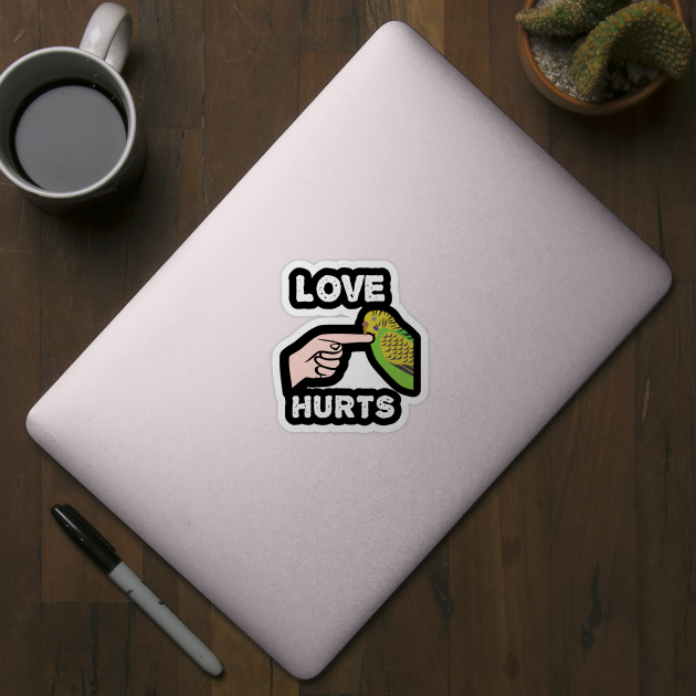 Love Hurts Budgie Parakeet Parrot Biting by Einstein Parrot